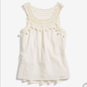 NWT Laju Lindie Crochet Tank Top Ivory XL B-1005